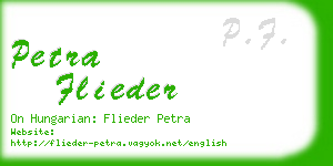 petra flieder business card